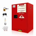 thumbnail image 1 of Flammable Safety Cabinet, 12 Gallon Galvanized Steel Flammable Liquid Storage Cabinet, for Commercial Industrial ,Red, 1 of 7
