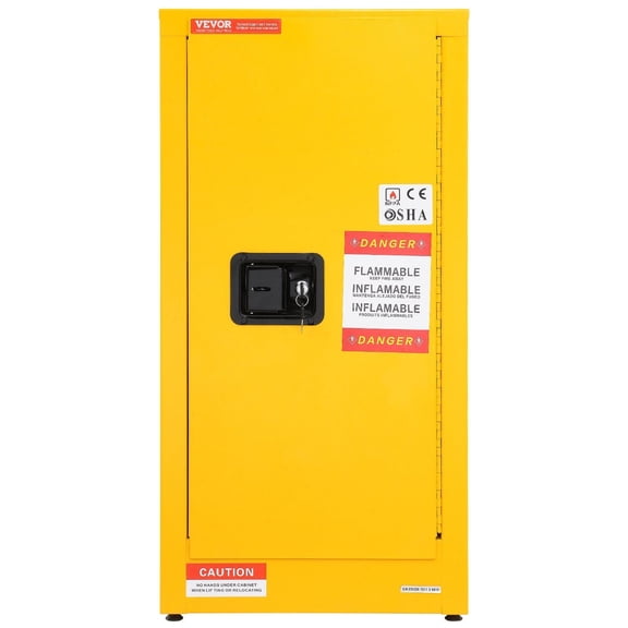 Flammable Safety Storage Cabinet 18.1 x 18.1 x 35.4 Inches, Galvanized Steel Hazardous Material Cabinet, Adjustable Shelf for Chemicals, Commercial Industrial Home Use, OSHA Compliant