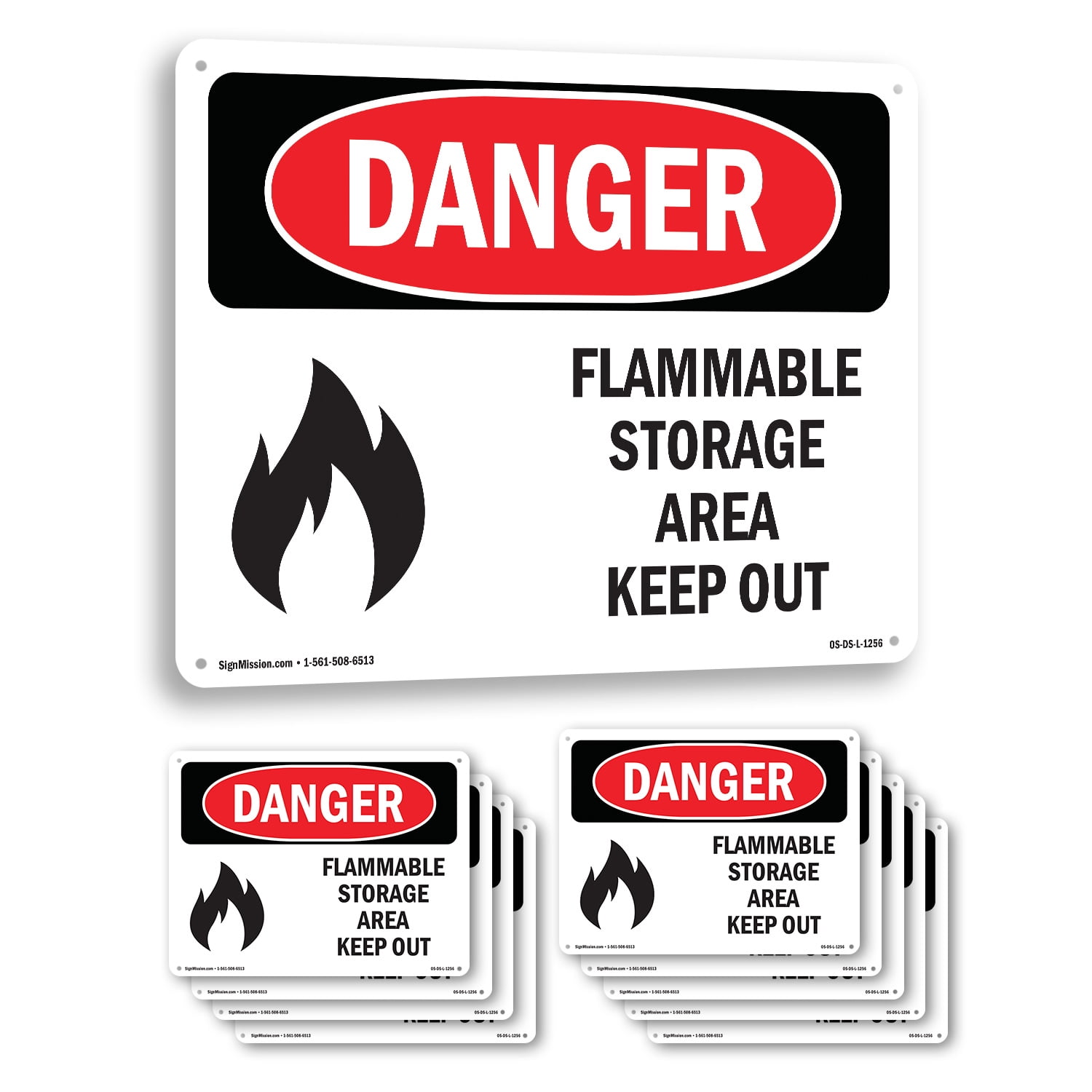 Flammable Storage Area Keep Out OSHA Danger Aluminum Sign 10 Inch x 7 ...