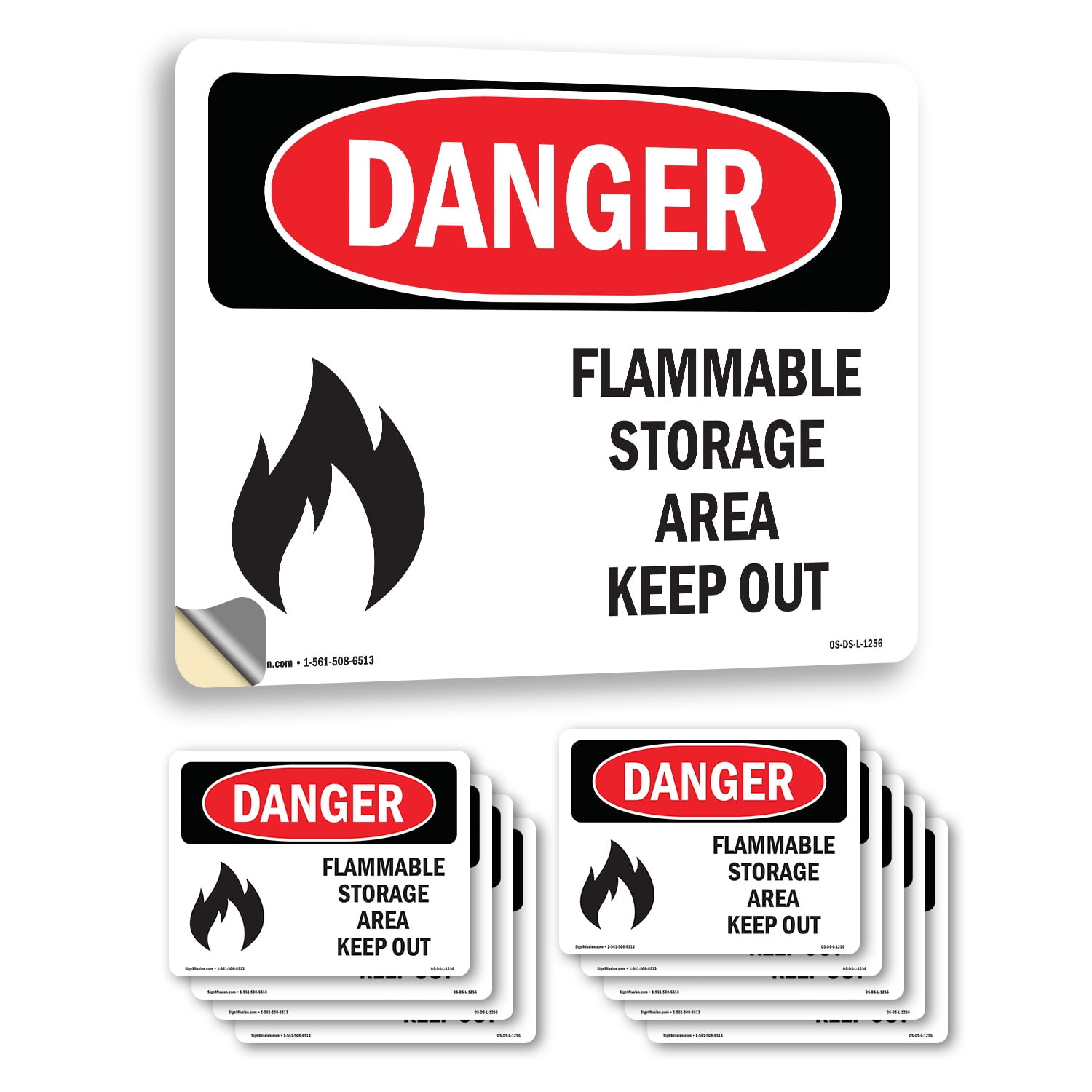 Flammable Storage Area Keep Out OSHA Danger Vinyl Decal Label 18 Inch x ...