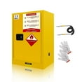 thumbnail image 1 of Industrial Safety Cabinet, 12 Gal Capacity, Galvanized Steel, Yellow Flammable Storage Cabinet, Gas Can Storage, for Chemicals, Workshop, Automotive, 1 of 7