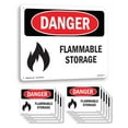 thumbnail image 1 of Flammable Storage OSHA Danger Aluminum Sign 18 Inch x 12 Inch - 10 Pack, 1 of 8
