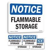 Flammable Storage OSHA Notice Rigid Plastic Sign 24 Inch x 18 Inch - 5 Pack