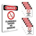 thumbnail image 1 of Flammable Vapors No Smoking OSHA Danger Rigid Plastic Sign 14 Inch x 10 Inch - 10 Pack, 1 of 8