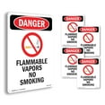 thumbnail image 1 of Flammable Vapors No Smoking OSHA Danger Rigid Plastic Sign 24 Inch x 18 Inch - 5 Pack, 1 of 8