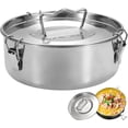 thumbnail image 1 of Flan Mold Stainless Steel Flan Pan with Lid and Handle Large Capacity Maker Portable Round Plate for Cheese Cake Chocolate Cupcake Pudding, 1 of 6