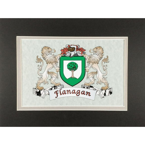 Flanagan Irish Coat of Arms Print - Frameable 9" x 12"