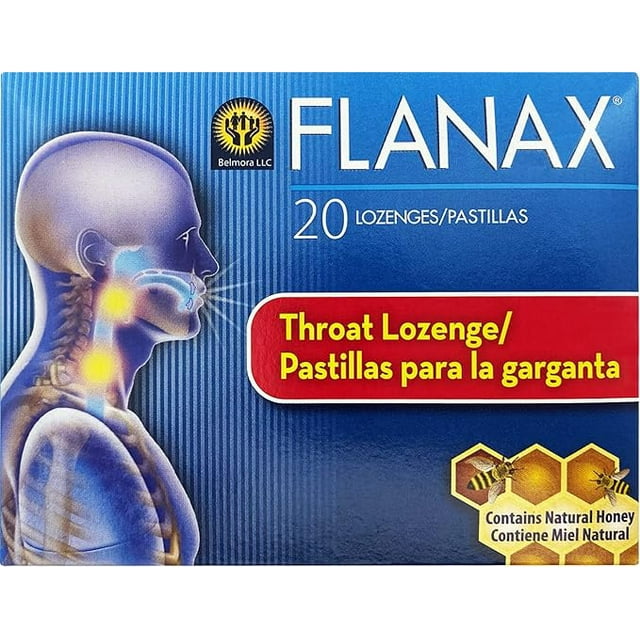 Flanax Cough Relief Lozenges, 20 Count Pain reliever Tablets for Cough