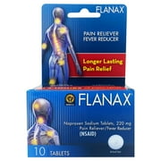 Flanax Naproxen Sodium USP Pain Reliever/Fever Reducer Tablets, 220 mg, 10 Count