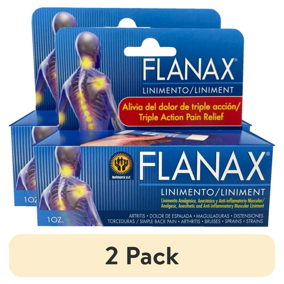 (2 pack) Flanax Pain Relief Liniment, Triple Action, 1 Ounce