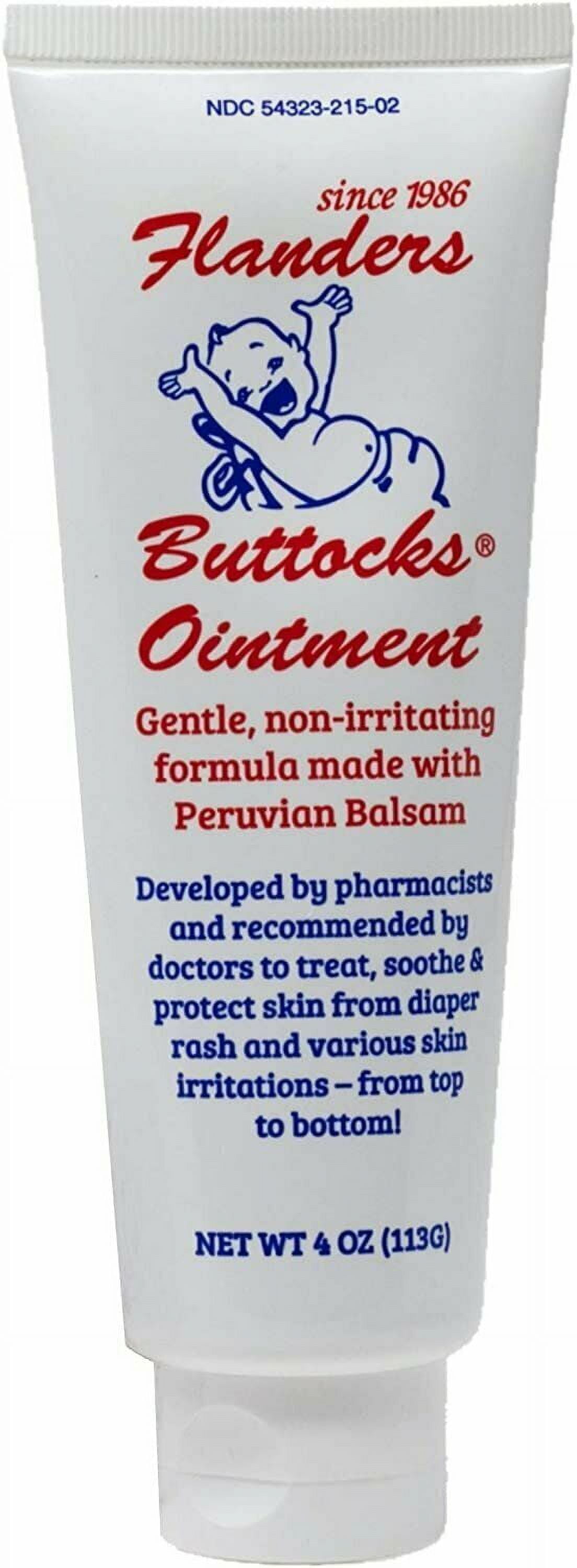 Flander Buttocks Diaper Rash and Soothes Skin Protectant Ointment, 4-Pack