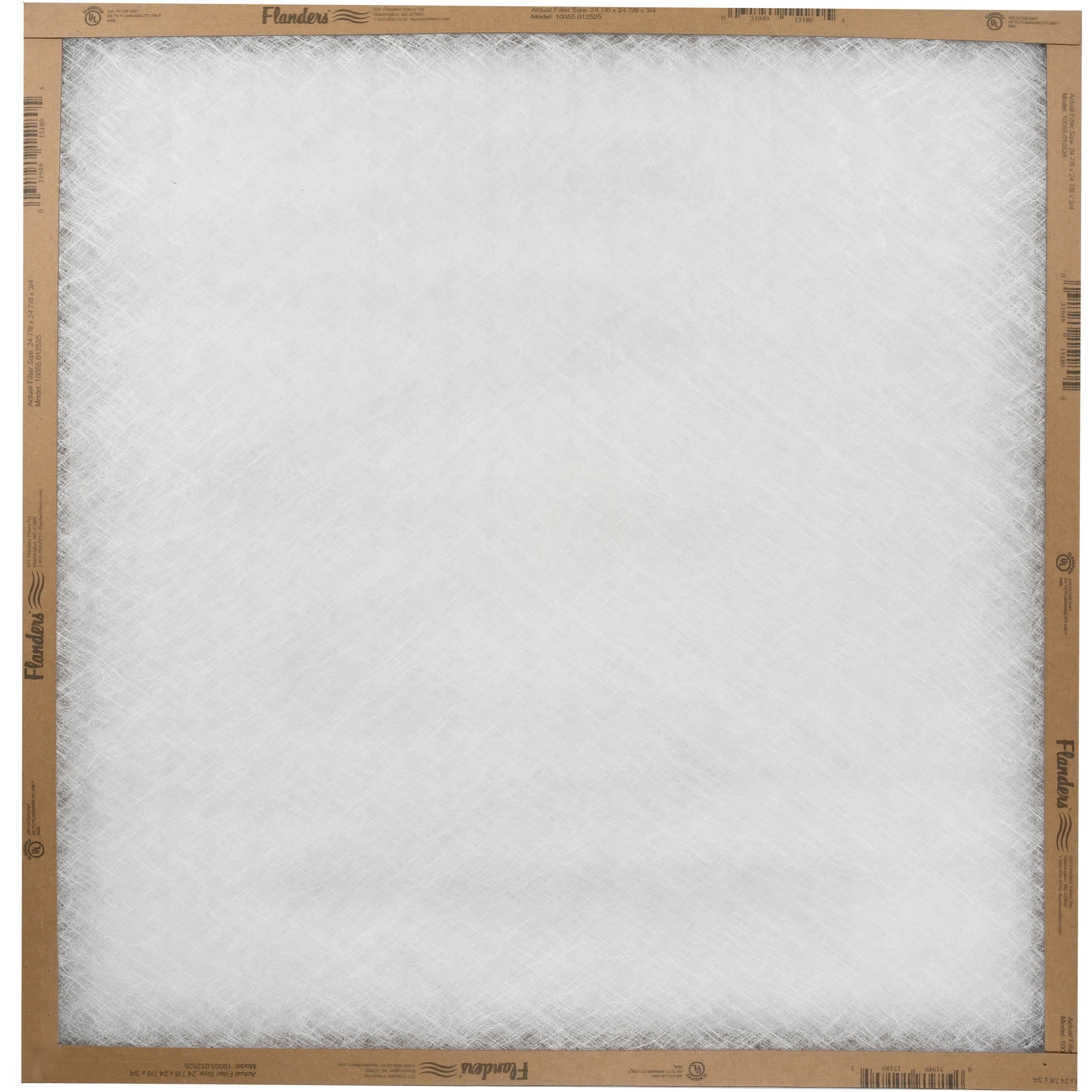 Flanders EZ Flow II (1 Filter), 25" x 25" x 1" Flat Panel Furnace Air Filter
