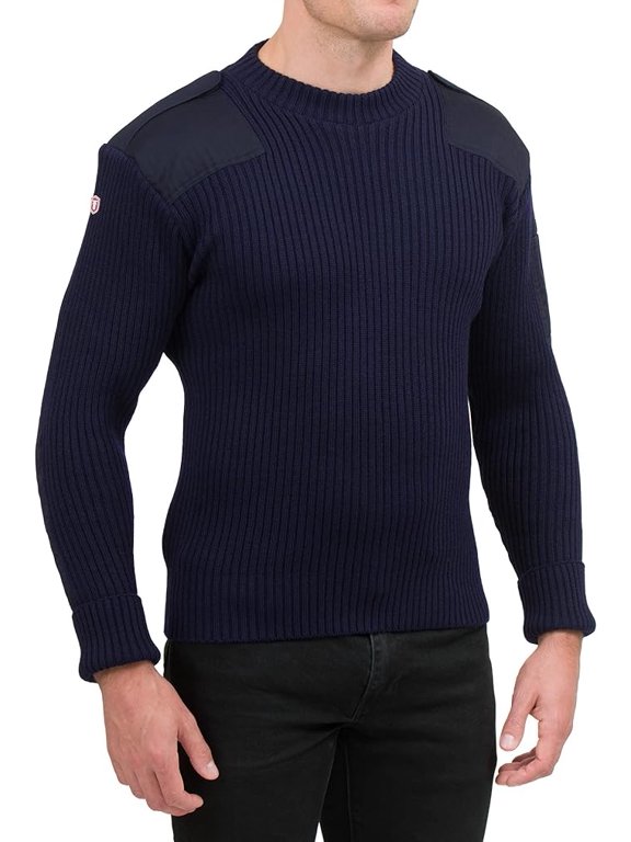 Natural Wool British Commando Sweater | Military Sweaters for Men | Tactical Sweater with Shoulder Patches
