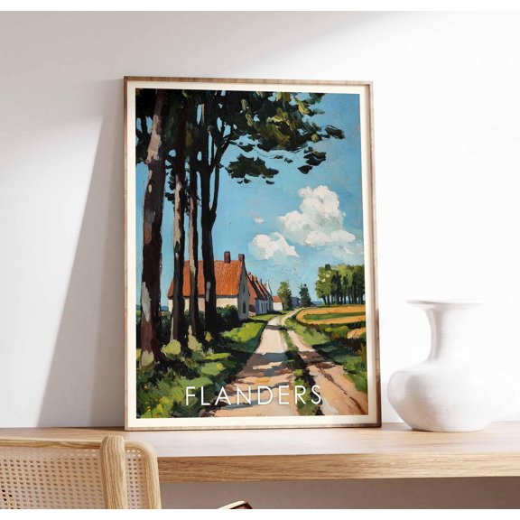 Flanders Landscape Belgian Poster , Poster Print Only