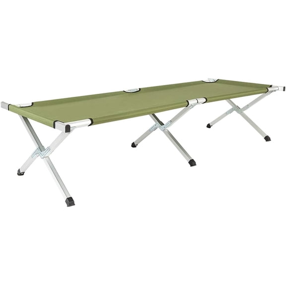 Flandre Folding Camping Cot Lightweight Portable Camping Bed with Carrying Bag, Indoor Outdoor Sleeping Bed Easy Set up for Adults Kids Camping Hiking Hunting Traveling Army Green