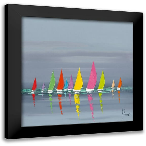 Flanet, Frederic 12x12 Black Modern Framed Museum Art Print Titled - Regate
