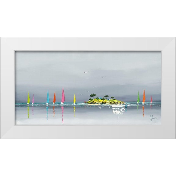 Flanet, Frederic 14x9 White Modern Wood Framed Museum Art Print Titled - Une ile