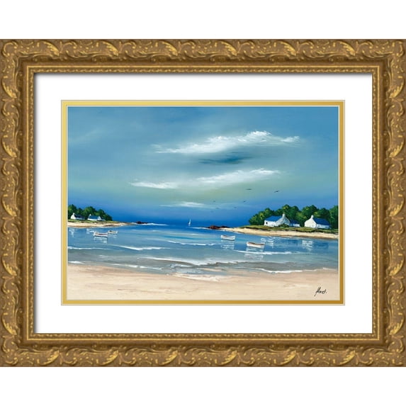 Flanet, Frederic 18x14 Gold Ornate Wood Framed with Double Matting Museum Art Print Titled - Cote bretonne II