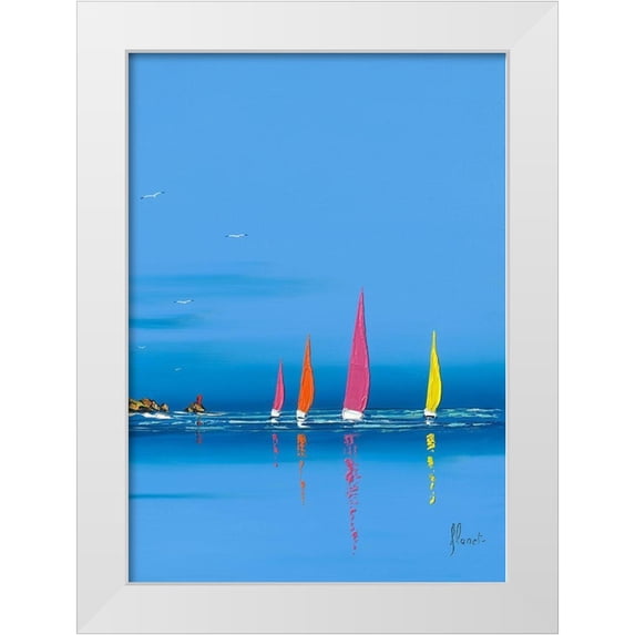 Flanet, Frederic 18x24 White Modern Wood Framed Museum Art Print Titled - Jour de regate I