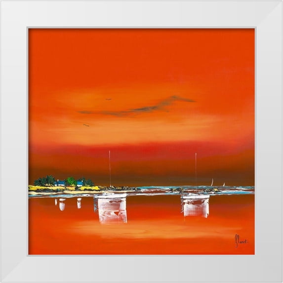 Flanet, Frederic 26x26 White Modern Wood Framed Museum Art Print Titled - Crepuscule I