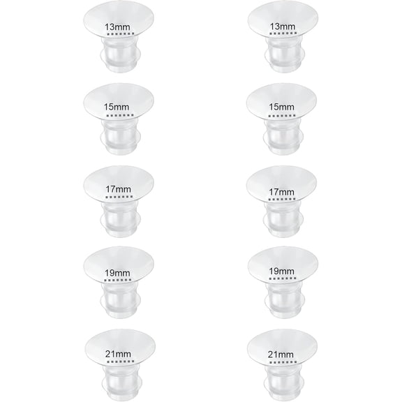 Flange Inserts 13/15/17/19/21mm 10PC,Compatible with Momcozy S12 Pro/S9 Pro/S12/S9 Wearable Brseastpump Cup,for Medela/Spectra/Bellaaby/TSRETE 24mm Shields/Flange