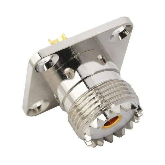 Flange Mount UHF SO-239 Female Jack RF Panel Connector 4 Hole Solder Cup