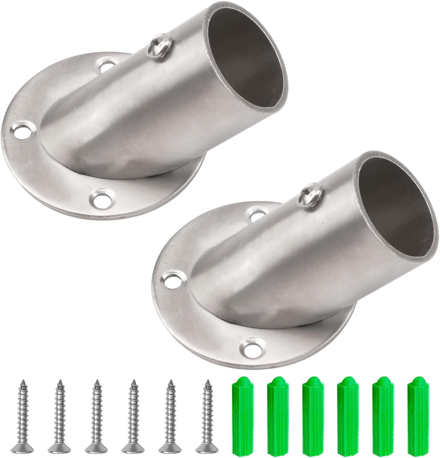 LHX Flange Rod Holder, 2Pcs Stainless Steel 90° Wall Corner Pole ...