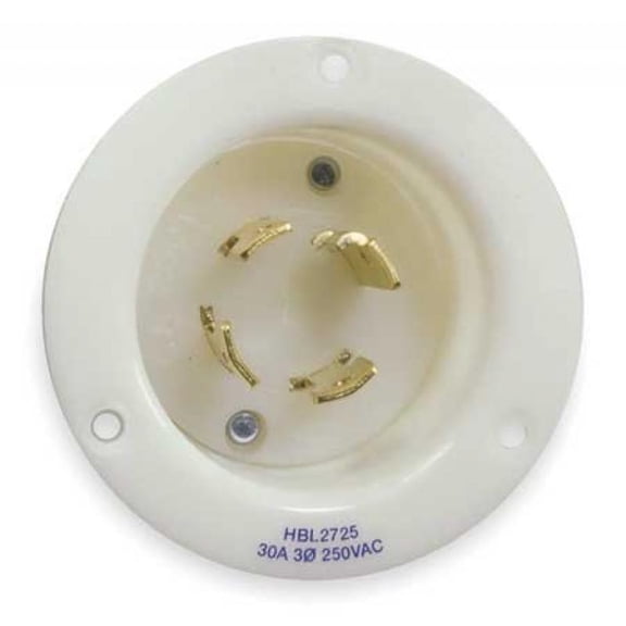 Flanged Inlet, 250V, 30A, L15-30P, 3P, 4W, 3PH