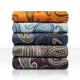 thumbnail image 1 of Flannel 100% Cotton All-Season Deep Pocket Paisley Sheet Set Purple / Full, 1 of 1
