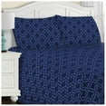 thumbnail image 1 of Flannel 100% Cotton All-Season Deep Pocket Solid Sheet Set Navy Blue / Queen, 1 of 1