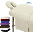 thumbnail image 1 of Flannel 100% Cotton Massage Table Sheets 3 Pieces Fitted Flat & Face Cover Set Natural Color, 1 of 8