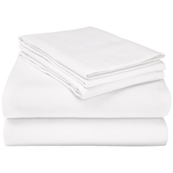 Flannel 100% Cotton Winter Favorite Deep Pocket Solid Sheet Set White / Twin