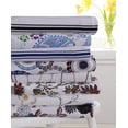 thumbnail image 1 of Flannel 170-GSM Stripe Printed Extra Deep Pocket Sheet Set - King - Blue, 1 of 2