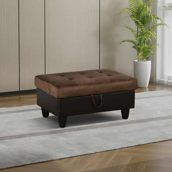 Flannel And PVC Storage Ottoman