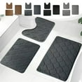thumbnail image 1 of Flannel Bath Mat Set of 3 Pcs, Bathroom Rugs and Toilet Rug U-Shaped, Soft Thick Comfortable Bath Rugs, Machine Wash Dry, Non Slip Absorption Bath Mats for Bathroom Floor, 1 of 7