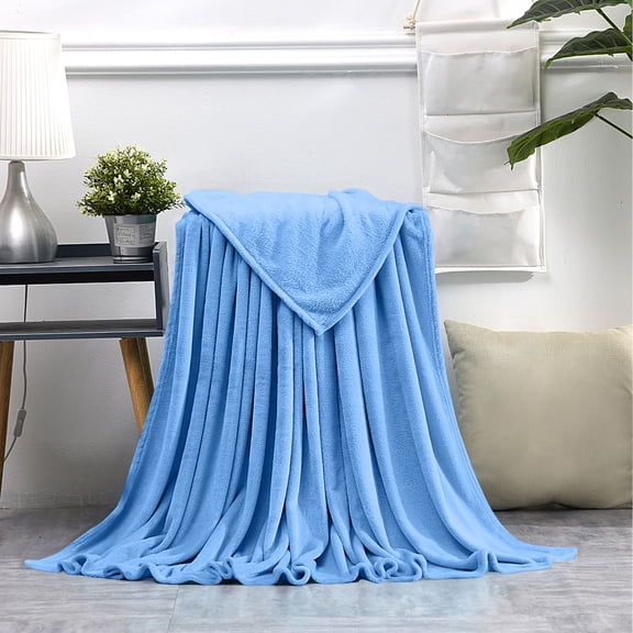 Flannel Bath Towel Blanket, 27x40Inch Soft Absorbent Throw for Bathroom, Travel, Beach and Home Use