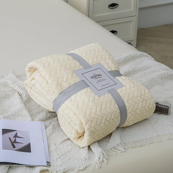 Flannel Blanket 100X150Cm Beige,1X Flannel Blanket,Hugging for Sofas Lightweight Plush Blanket Soft and Beds Blankets Suitable Is Home Textiles Gift Giving