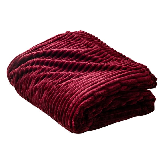 Flannel Blanket, 39 x 47 Inch Small Soft Warm Fleece Throw for Kids Toddlers Pets Sofa Nap and Nursery Room Decoration, Wine