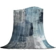 thumbnail image 1 of Flannel Blanket Abstract Paint Art Graffiti Lattice Super Soft Breathable Throw Blankets Blue and Gray Warm Cozy Bedspread Decorative for Home Sofa Couch Chair Living Bedroom All Seasons Use 40x50inch, 1 of 6