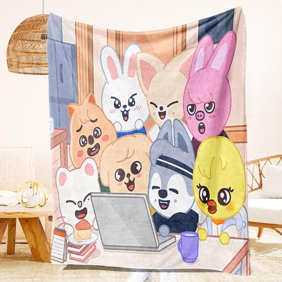 Flannel Blanket Banchan Hyunjin Throw Blanket Sofa Couch Blanket Tapestry Home Deco
