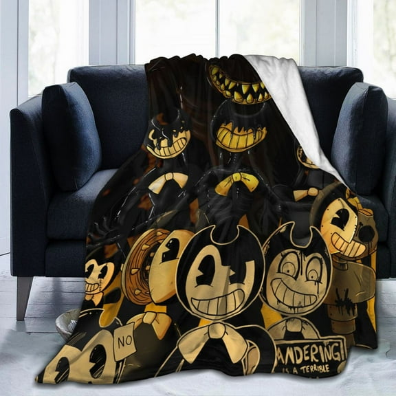 Flannel Blanket, Bendy And The Ink Machine Luxurious Ultra Soft And Warm, Anti-Pilling,Wrinkle-Resistant Throw For Bed,Sofa 80"X60"