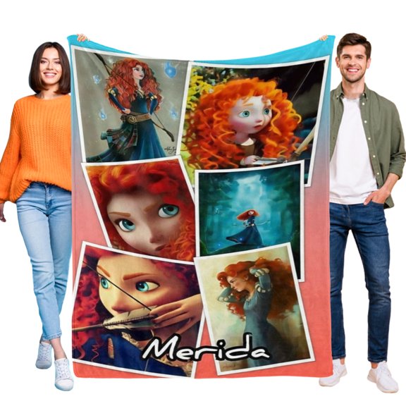 Flannel Blanket Brave Princess Merida Fun and Cozy Throw Blanket Perfect for Bedroom Playroom or Travel Ideal Gift for Boys and Girls 40"x50"