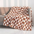 thumbnail image 1 of Flannel Blanket, Checkered Throw Blanket, Black And White Squares Pattern Bed And Sofa Cover, Polyester 100x70cm, 1 of 7
