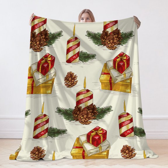 Flannel Blanket, Christmas Theme Blanket, Machine Washable Soft Warm Blanket, Office Living Room Sofa Air Conditioner Blanket, Christmas Gift