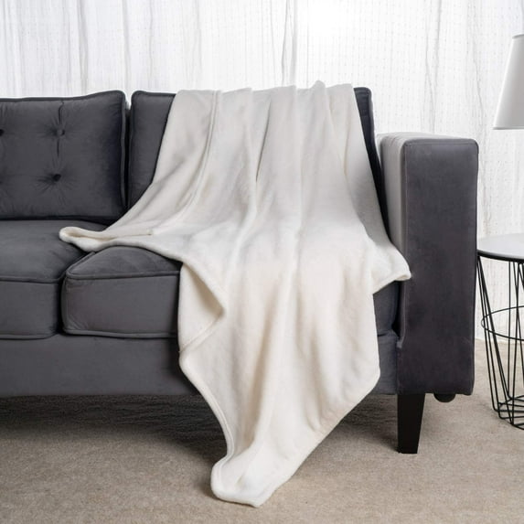 Flannel Blanket Fleece Throw King Size White All Season Lightweight Plush Cozy Super Soft Luxury Couch Sofa Bed Blanket