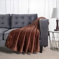 thumbnail image 1 of Flannel Blanket Fleece Throw Twin Size Brown All Season Lightweight Plush Cozy Super Soft Luxury Couch Sofa Bed Blanket, 1 of 3