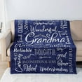 thumbnail image 1 of Flannel Blanket for Grandma - Navy Blue Throw Blankets - Personalised Gifts for Grandma - Machine Washable Super Soft, Cosy Grandma Blanket | Birthday Gifts for Grandma | Grandmother Gift, 1 of 6