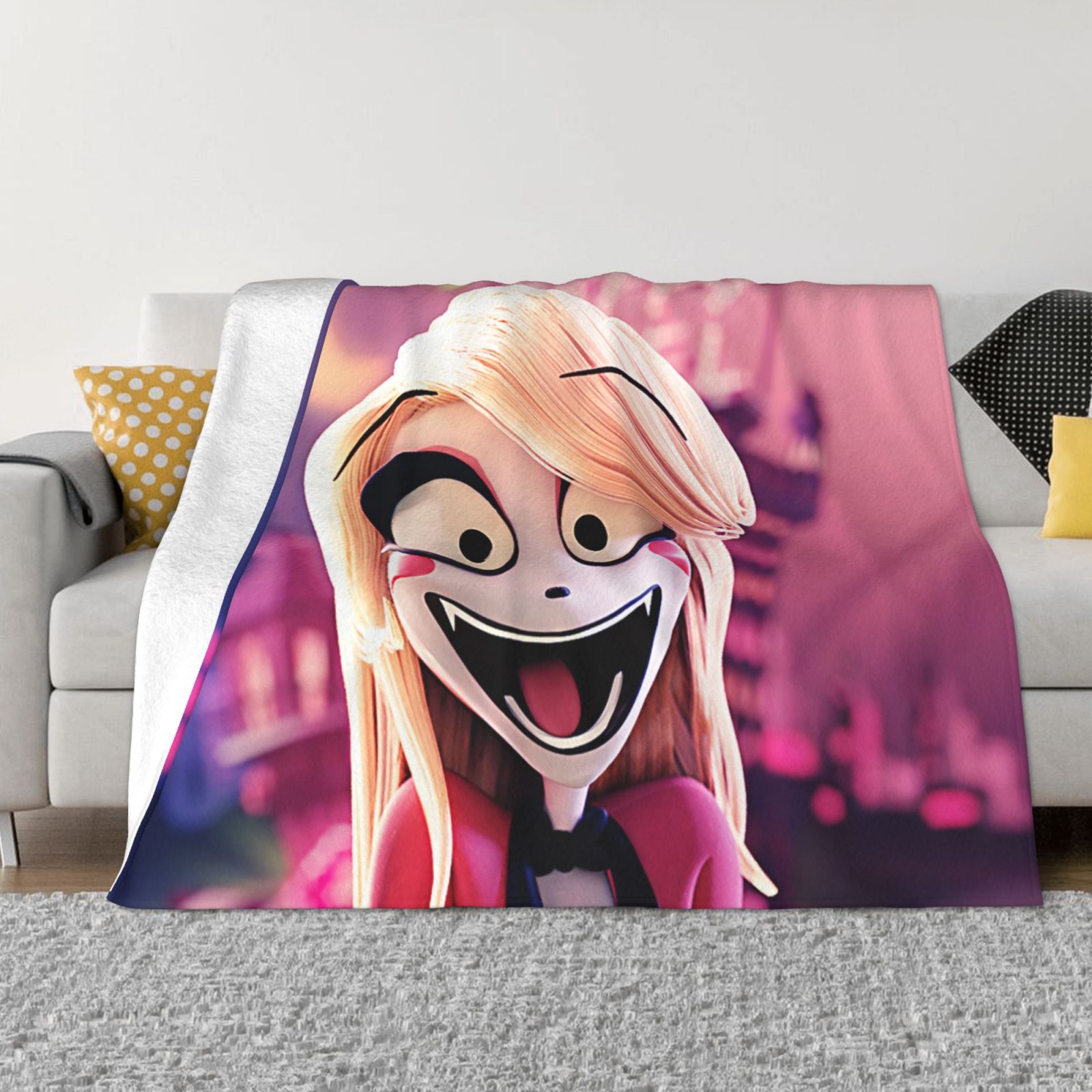 Flannel Blanket,Hazbin Hotel Luxurious Ultra Soft And Warm,AntiPilling