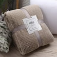 thumbnail image 1 of Flannel Blanket Plush Throw Fuzzy Lightweight Super Soft Flannel Blankets For Couch Bed Sofa Ultra Luxurious Warm And Cozy For All Seasons 45*65cm/ Khaki Towel J, 1 of 7
