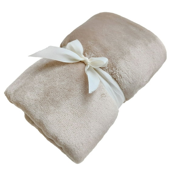 Flannel Blanket, Polyester Fiber Throw, Solid Color Lightweight Travel Blanket for Bed Sofa Car, Machine Washable Soft Warm Cozy Throw Blanket